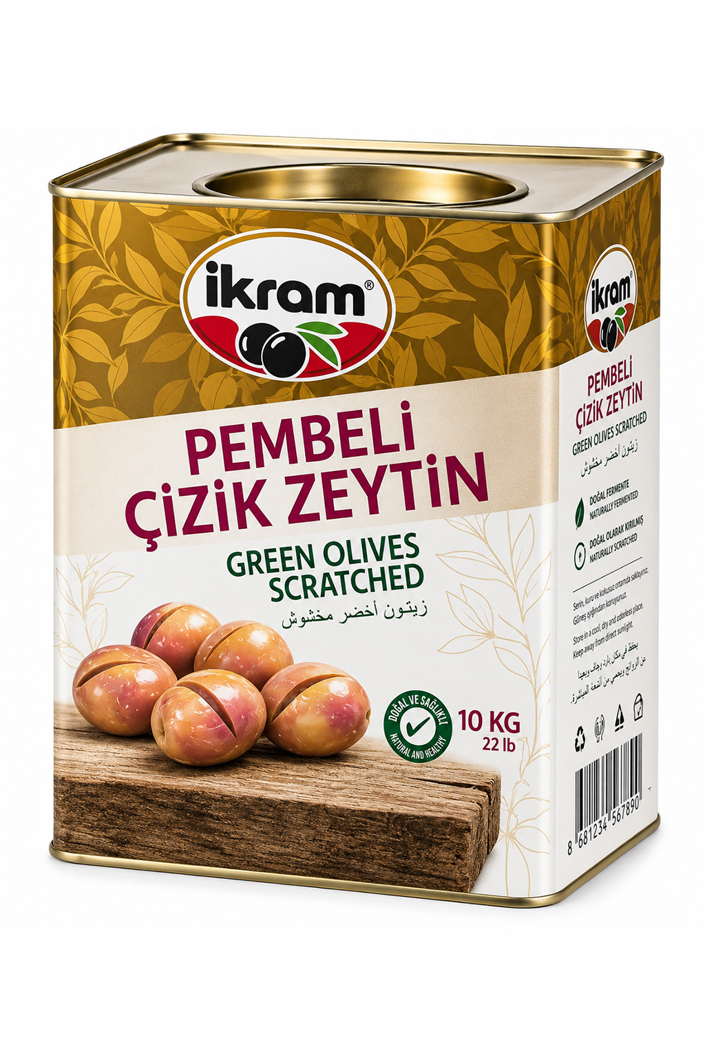 İkram Pembeli Çizik Yeşil Zeytin